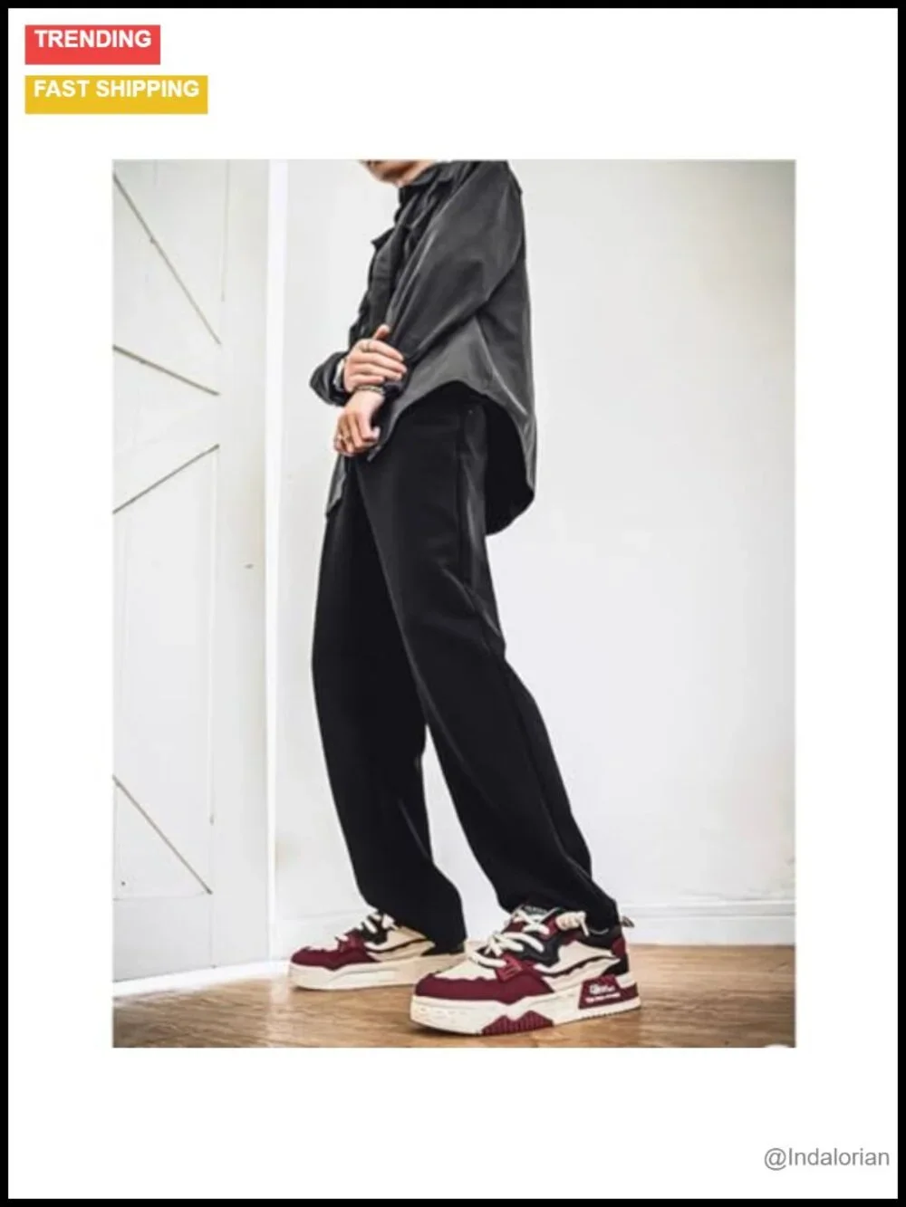 Elevated Platform Chunky Sneakers Slip-Resistant PU Casual Walking Shoes Men's